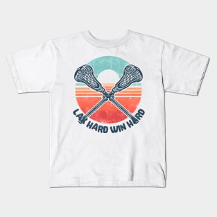 Vintage sunset lacrosse Kids T-Shirt